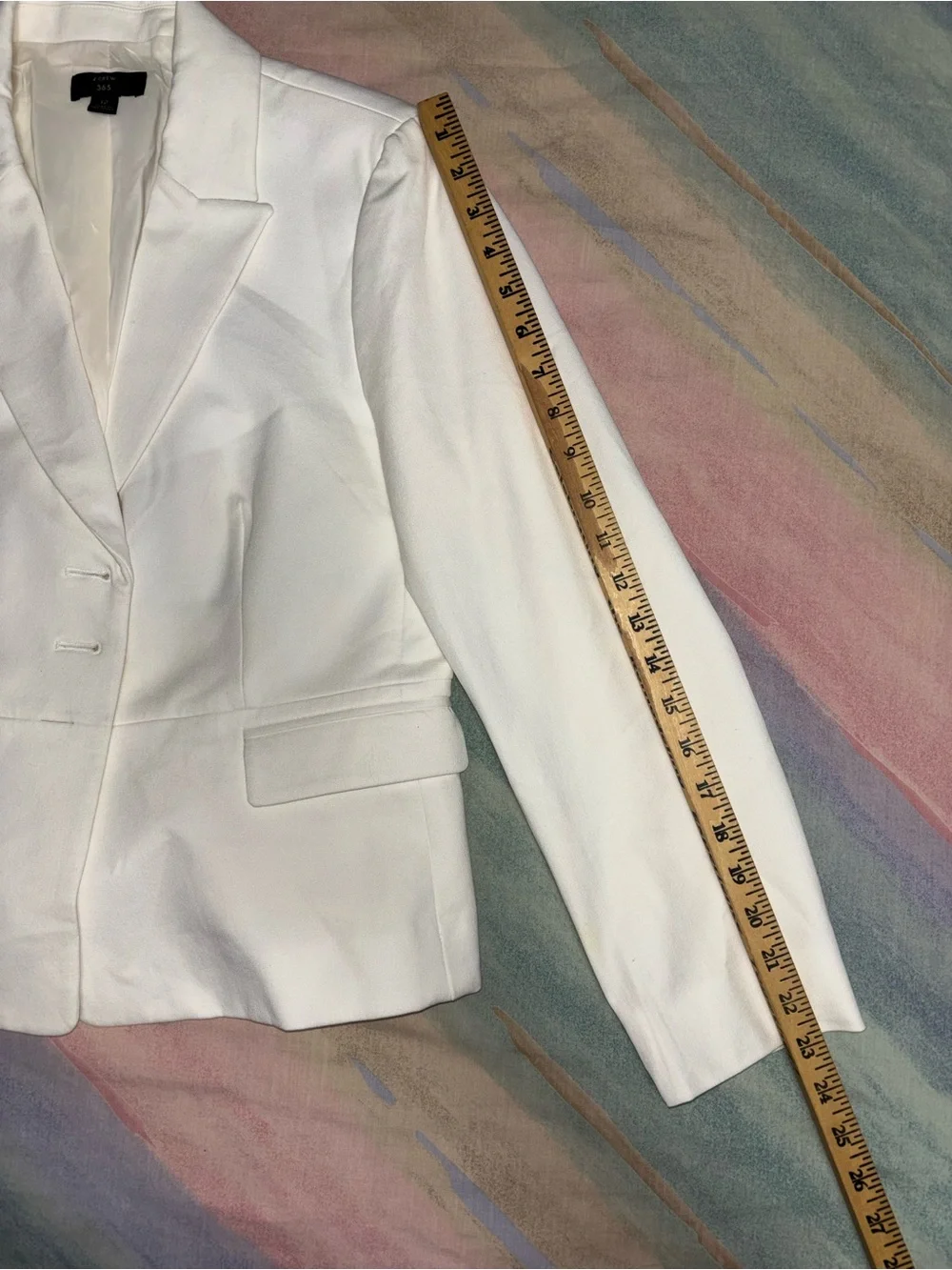 J. CREW 365 Ivory White Peplum Blazer Jacket 12 Classic Lined Work Career Event